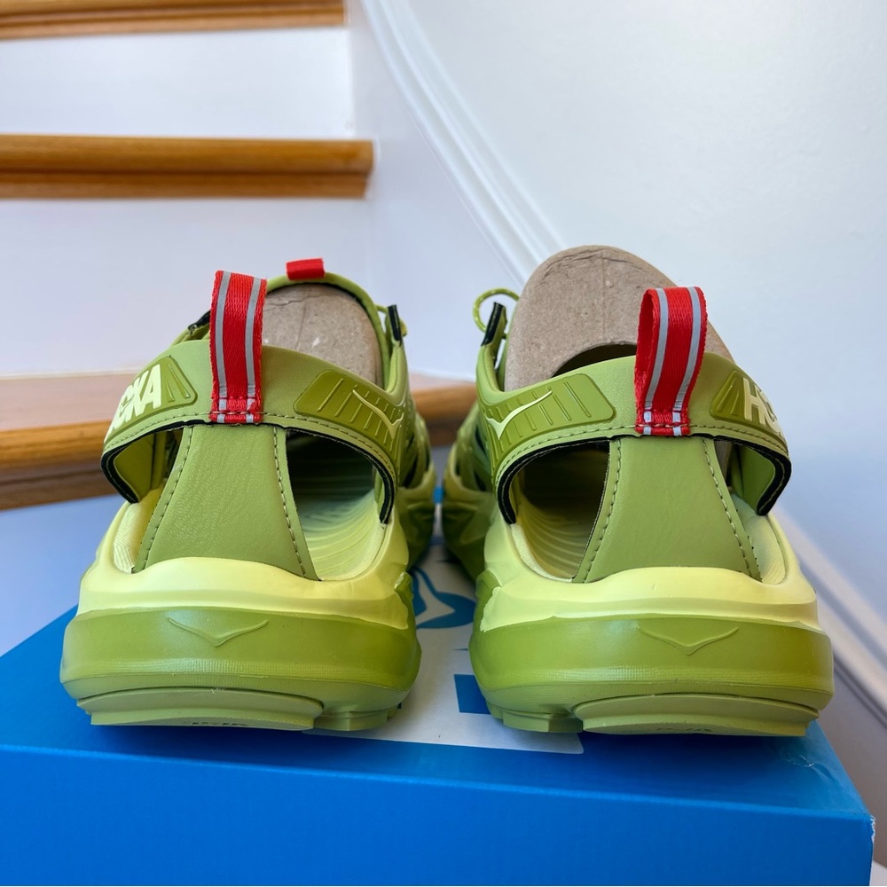 NWT Hoka Hopara Hiking Sandal Wet / Dry shoe in Dark Citron Luminary Green - Picture 9 of 16